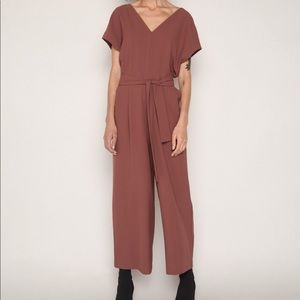 Oak & Fort Loose Terracotta Tie Waist Jumpsuit